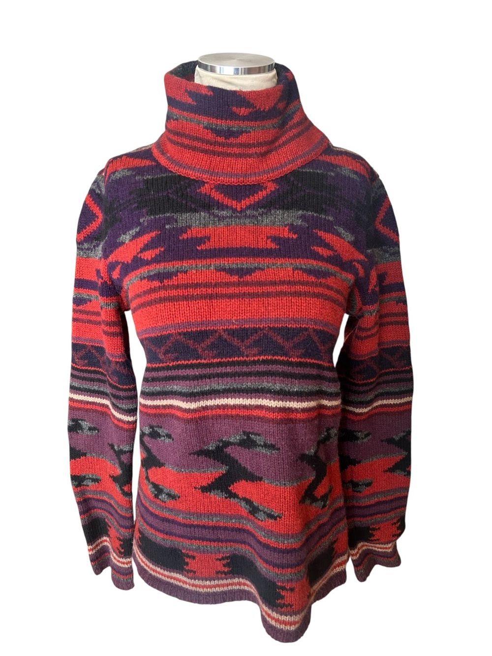 Vintage Lauren Ralph Lauren wool Aztec turtleneck sweater Size M/L